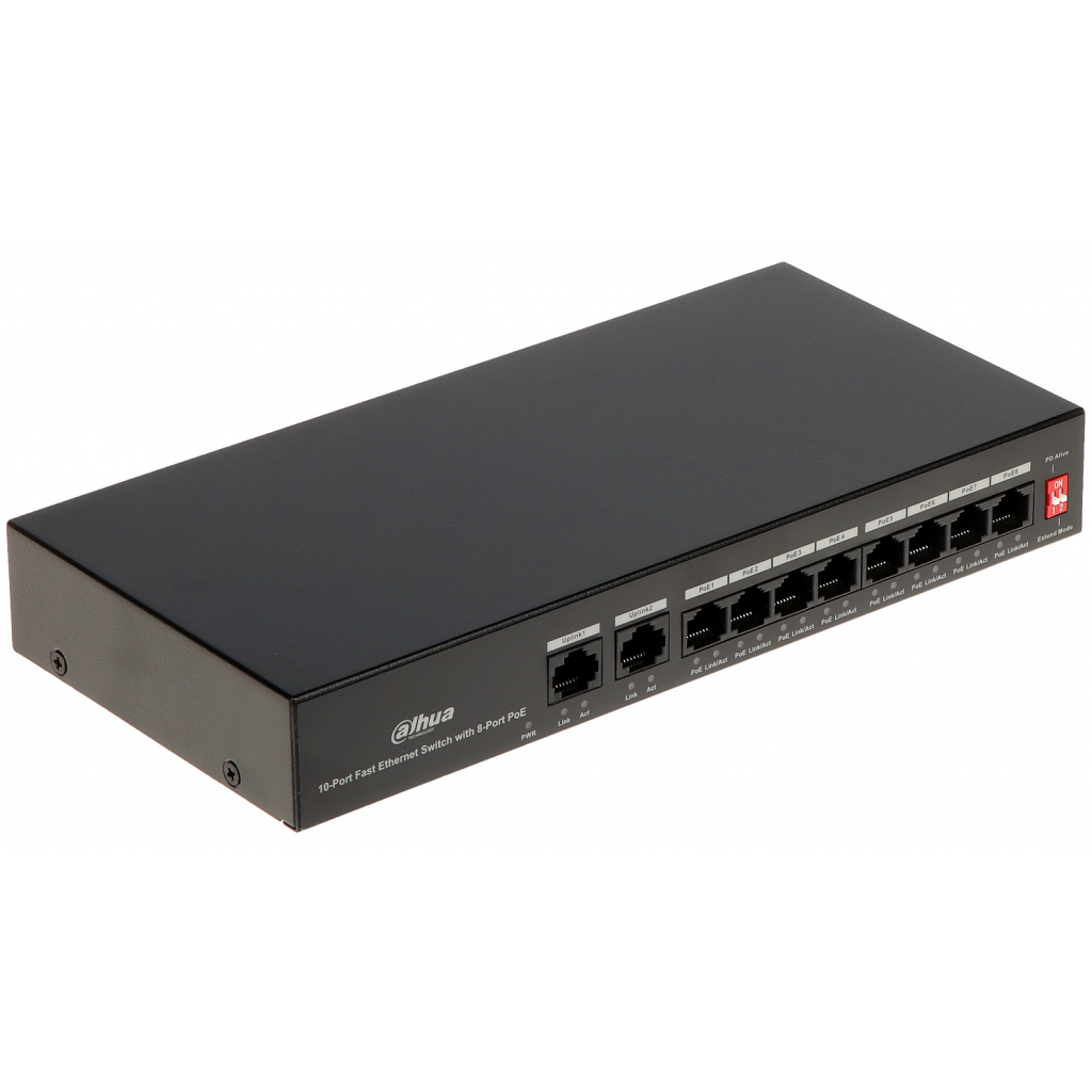 DAHUA%20PFS3010-8ET-65,%208%20Port,%20MegaBit,%208%20Port%20PoE,%2065W,%20+2%20Port%20MegaBit%20Uplink,%20Yönetilemez,%20Masaüstü%20Switch