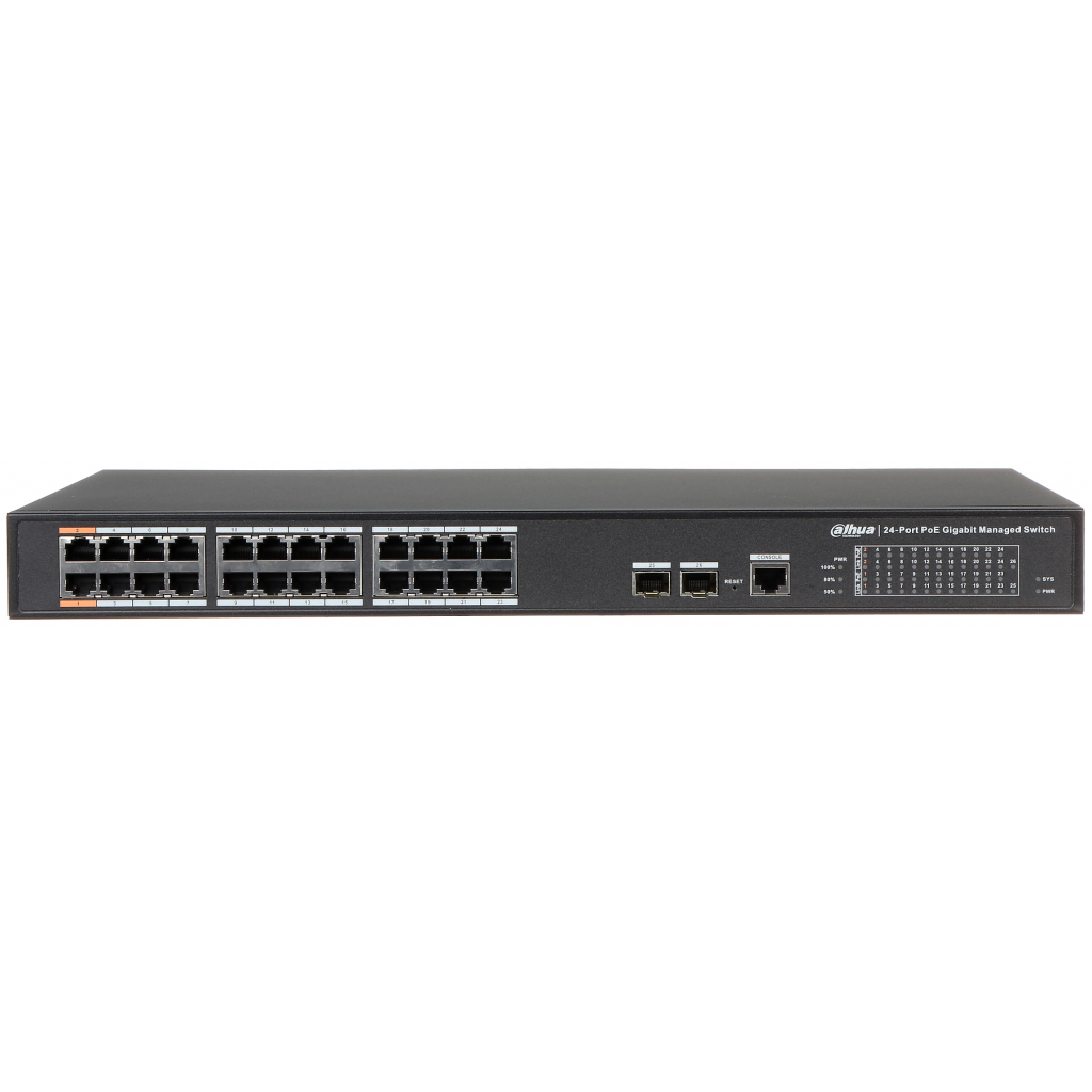 DAHUA%20PFS4226-24GT-360%2024GE%20PoE%20Port%20(24xPoE%20360W)%202xSFP%20Yönetilebilir%20Switch