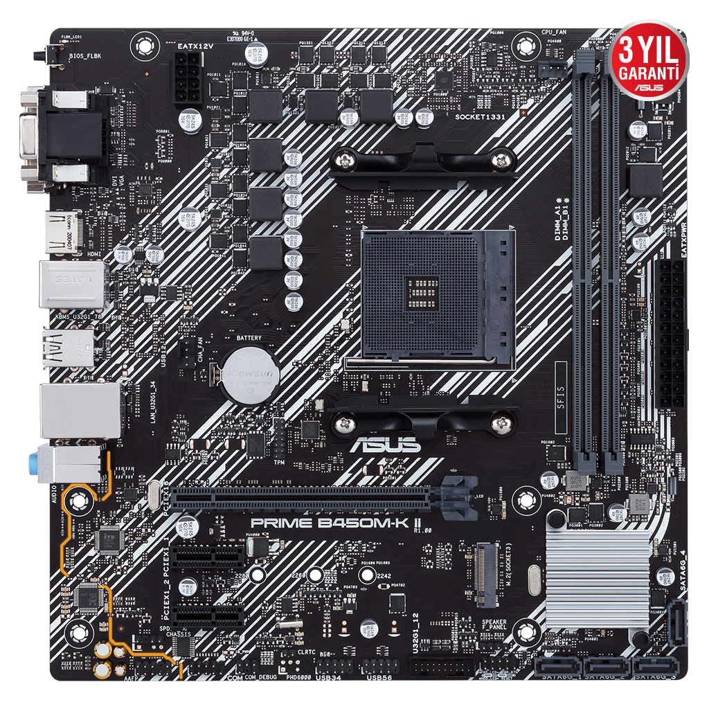 ASUS%20PRIME%20B450M-K%20II,%202xDDR4,%20M.2,%20D-SUB,%20DVI,%20HDMI,%20AM4%20Soket%20Anakart