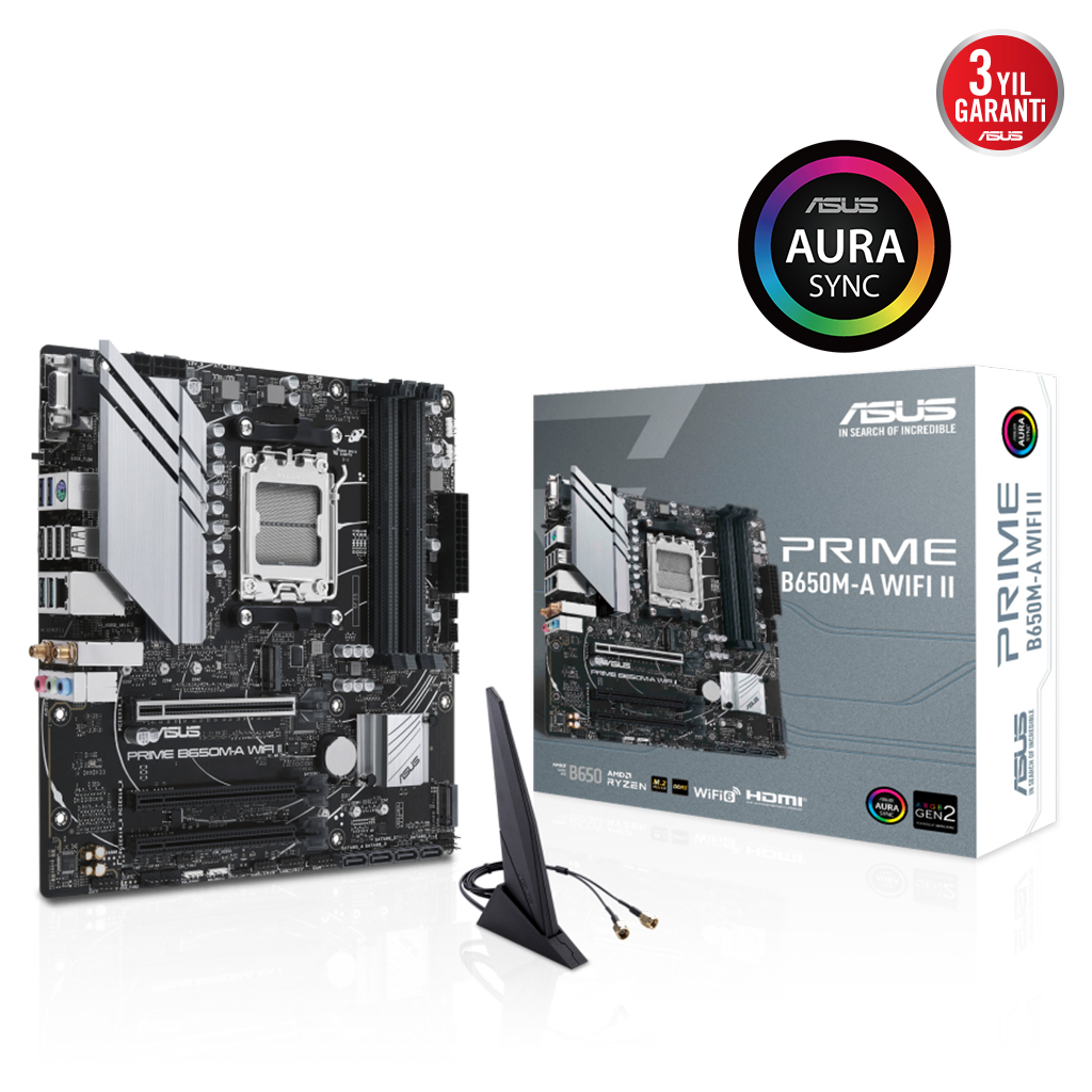 ASUS%20PRIME%20B650M-A%20WIFI%20II,%204xDDR5,%202x%20M.2,%20D-SUB,%20HDMI,%20DP,%20Wi-Fi%206,%20Bluetooth%20v5.2,%20AMD%20Ryzen%207000%20Serisi,%20AM5%20Soket%20Anakart