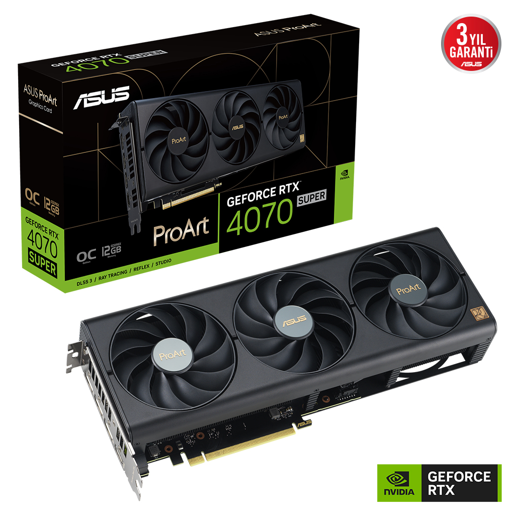 ASUS%20PROART-RTX4070S-O12G,%2012Gb,%20192Bit,%20GDDR6X,%201xHDMI,%203xDP%20GAMING%20Ekran%20Kartı