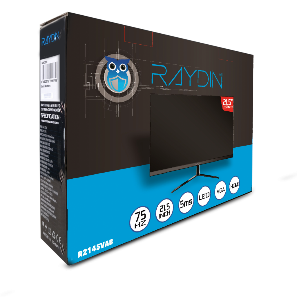 RAYDIN%20R2145VAB%2021,5’’%205ms,%2075Hz,%20Full%20HD,%20D-Sub,%20HDMI,%20Frameless,%20VA%20LED%20Monitör%20(Siyah)