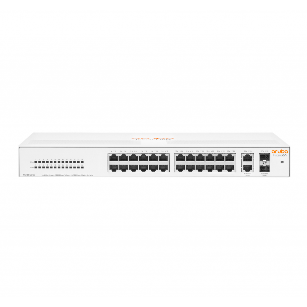 HP%20Aruba%20Instant%20On%20R8R50A%201430-24G,%2024Port,%20GigaBit,%202%20Port%20SFP,%20Yönetilemez,Masaüstü%20Switch