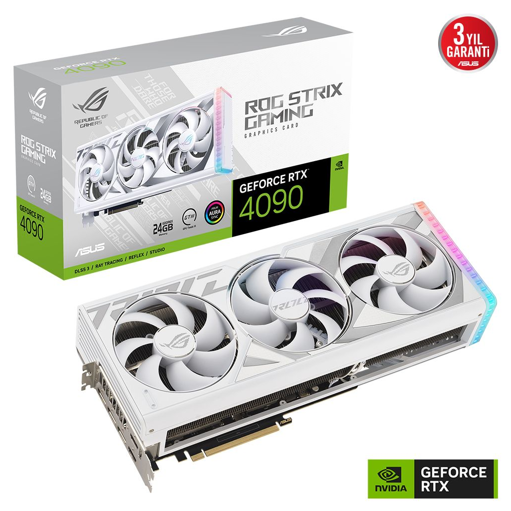 ASUS%20ROG-STRIX-RTX4090-24G-WHITE,%2024Gb,%20384Bit,%20GDDR6X,%202xHDMI,%203xDP%20GAMING%20Ekran%20Kartı