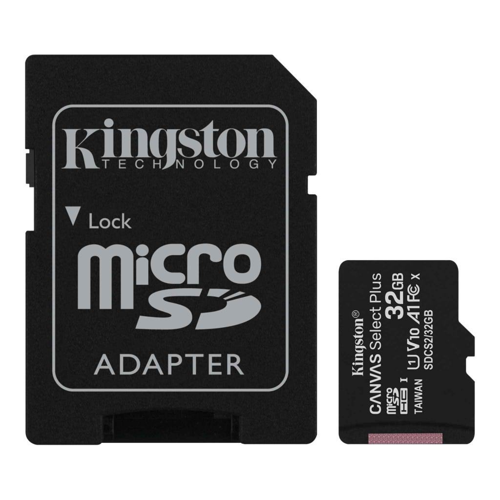 KINGSTON%20SDCS2/32GB,%20CANVAS,%20CL10,%20100Mb/s,%20MicroSD%20Kart%20Bellek%20(SD%20Adaptörlü)