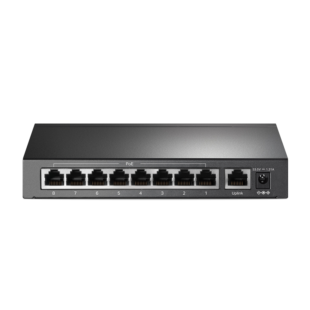 TP-LINK%20TL-SF1009P,%208%20Port,%20MegaBit,%20Metal%20Kasa,%208%20Port%20PoE,%2065W,%20+1%20Port%20Uplink,%20Yönetilemez,%20Masaüstü%20Switch