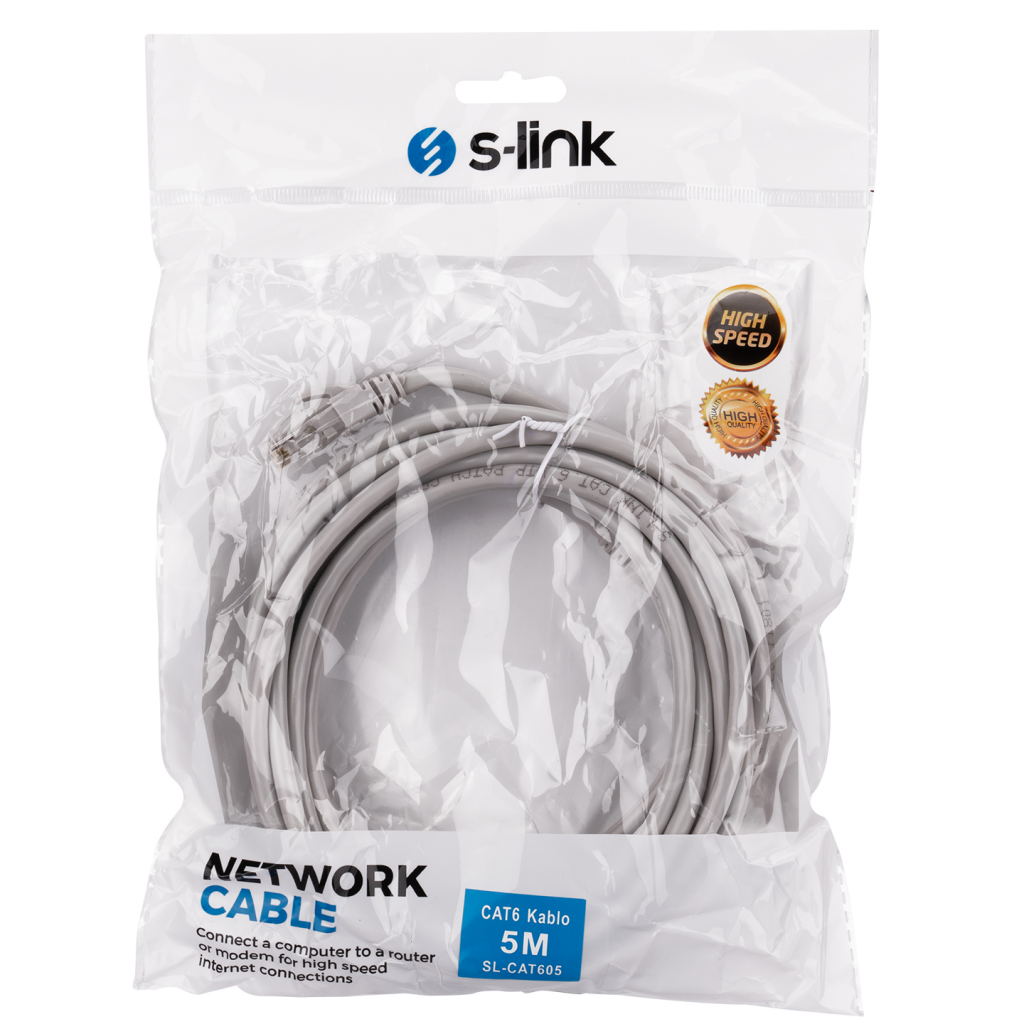 S-LINK%20SL-CAT605,%20CAT6,%20Patch,%205Mt,%20Kablo%20(Gri)