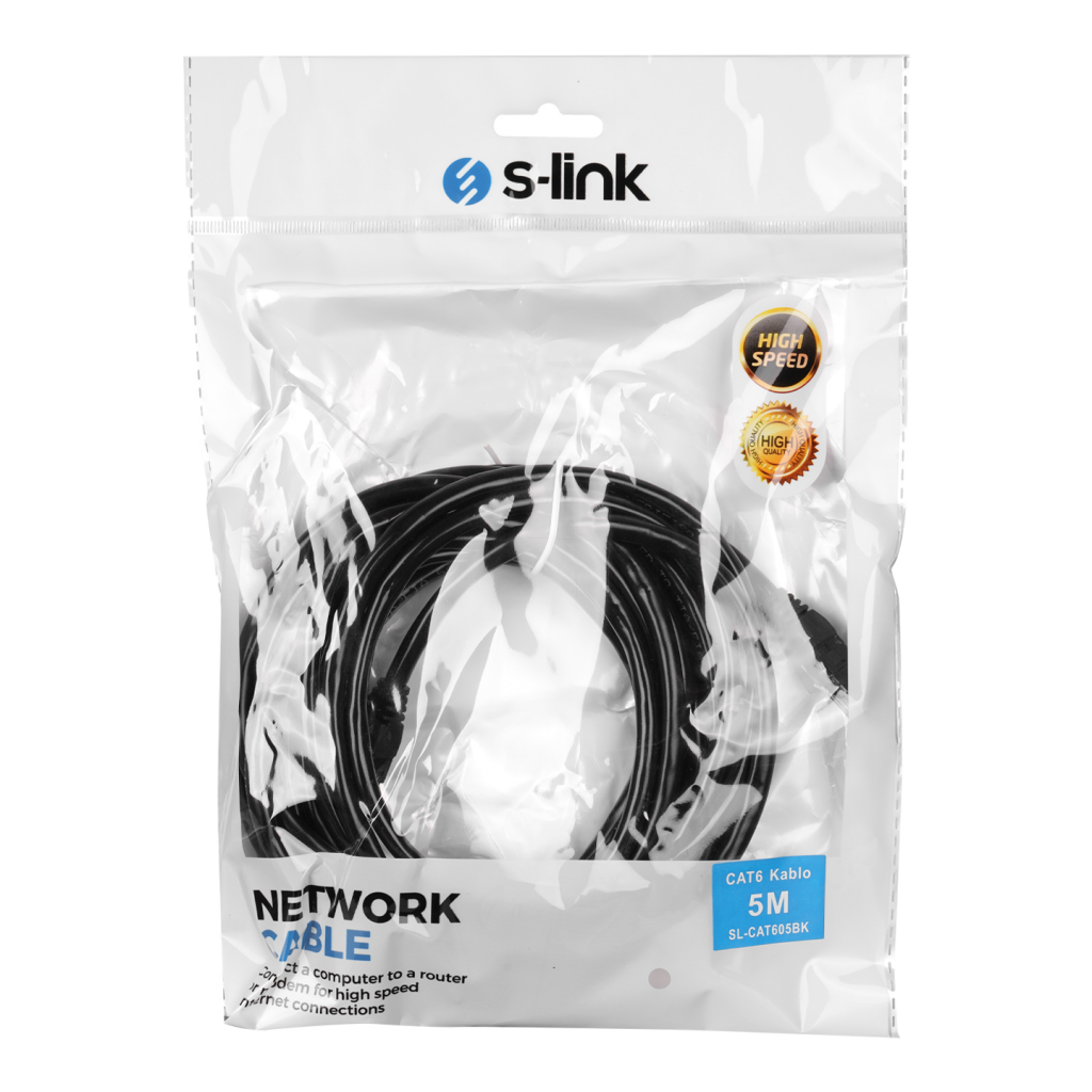 S-LINK%20SL-CAT605BK,%20CAT6,%20Patch,%205Mt,%20Kablo%20(Siyah)