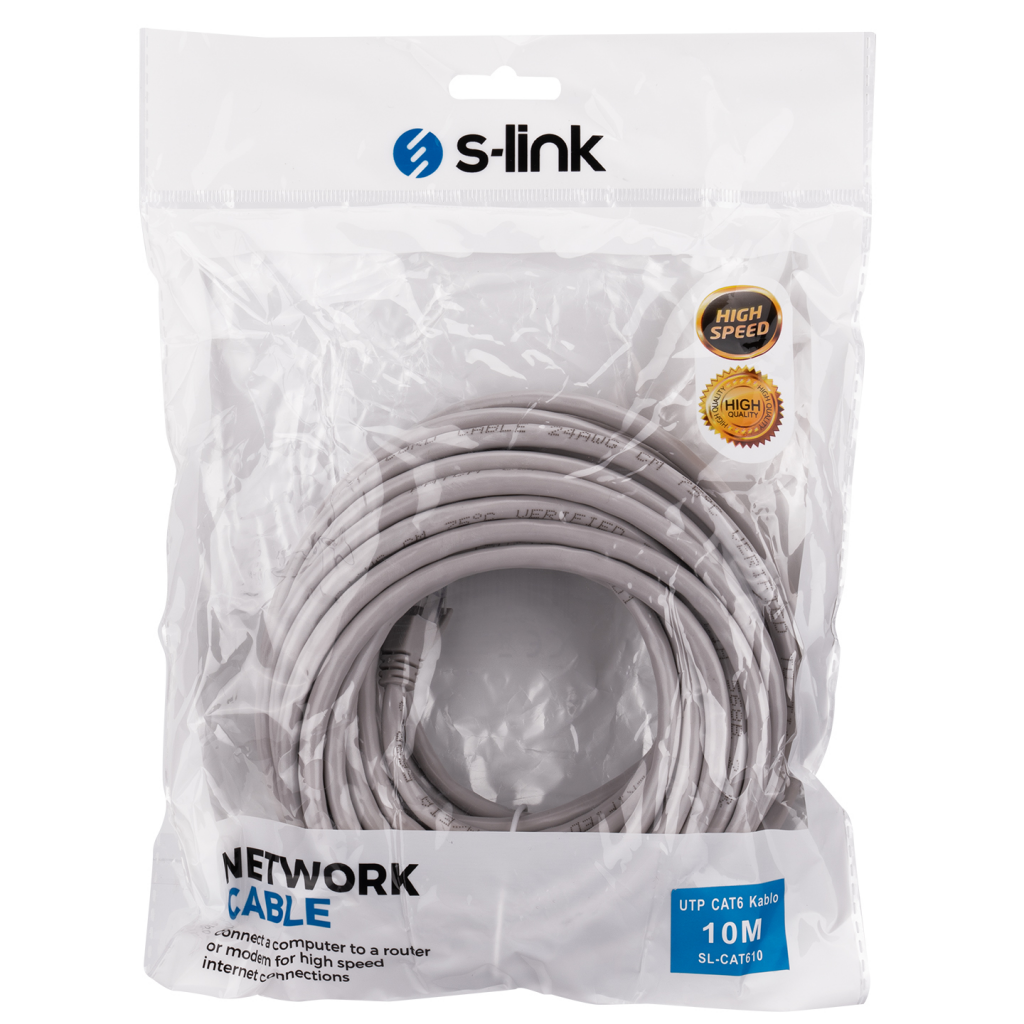 S-LINK%20SL-CAT610,%20CAT6,%20Patch,%2010Mt,%20Kablo%20(Gri)