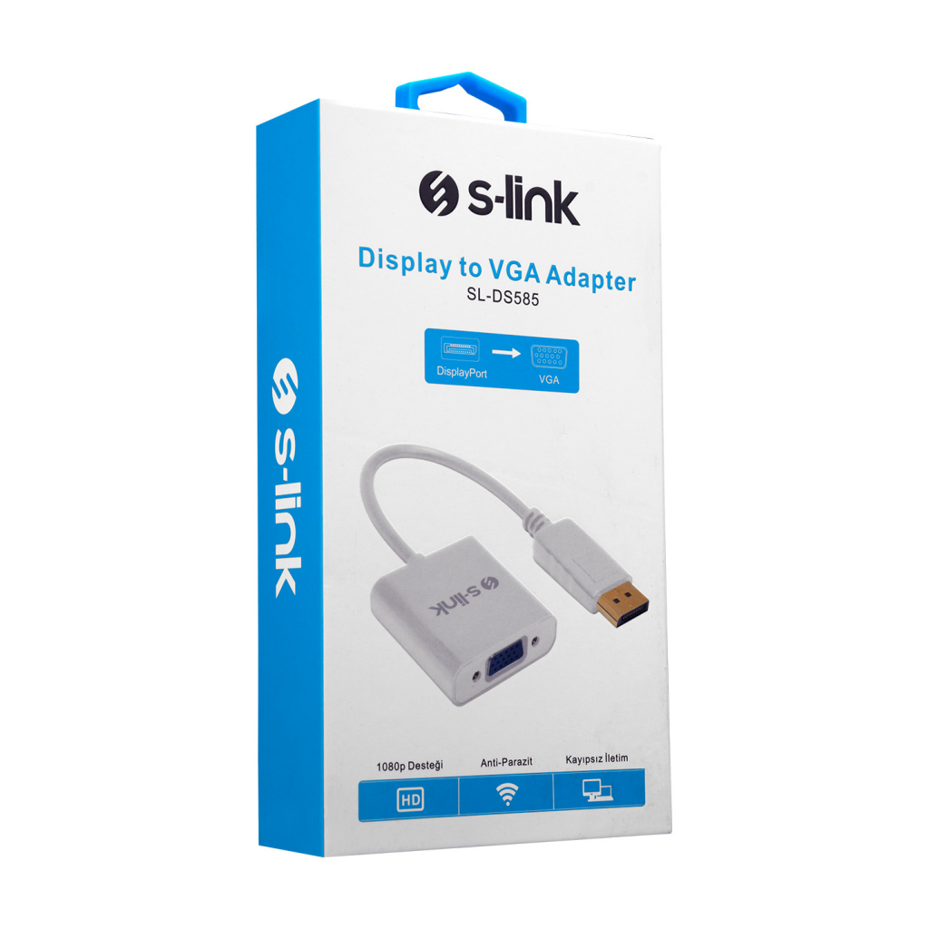 S-LINK%20SL-DS585,%20Display%20Port%20(DP)%20To%20VGA%2010cm%20Çevirici