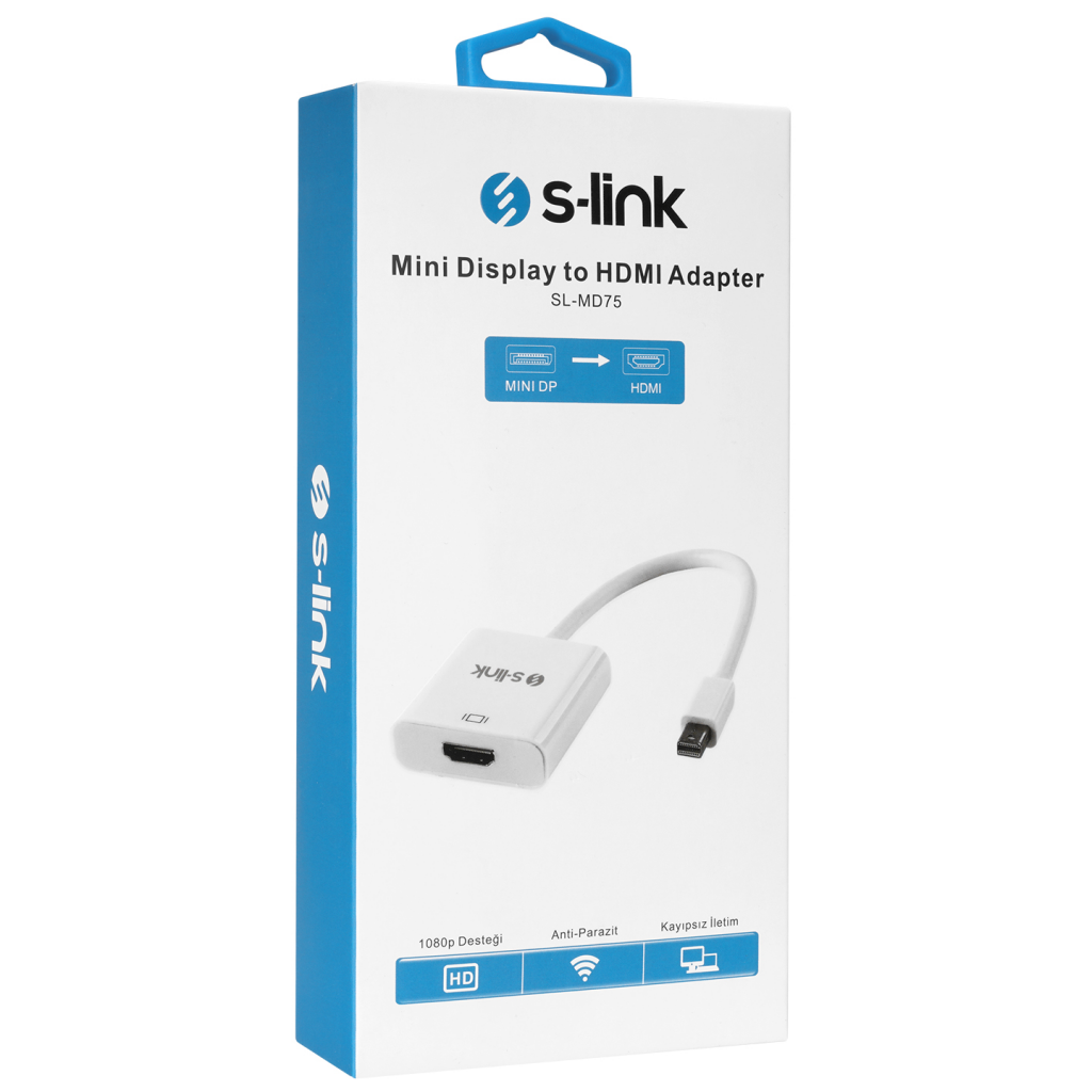 S-LINK%20SL-MD75%20Mini%20Display%20Port%20(DP)%20To%20HDMI%20Çevirici%20Adaptör%20(15cm)