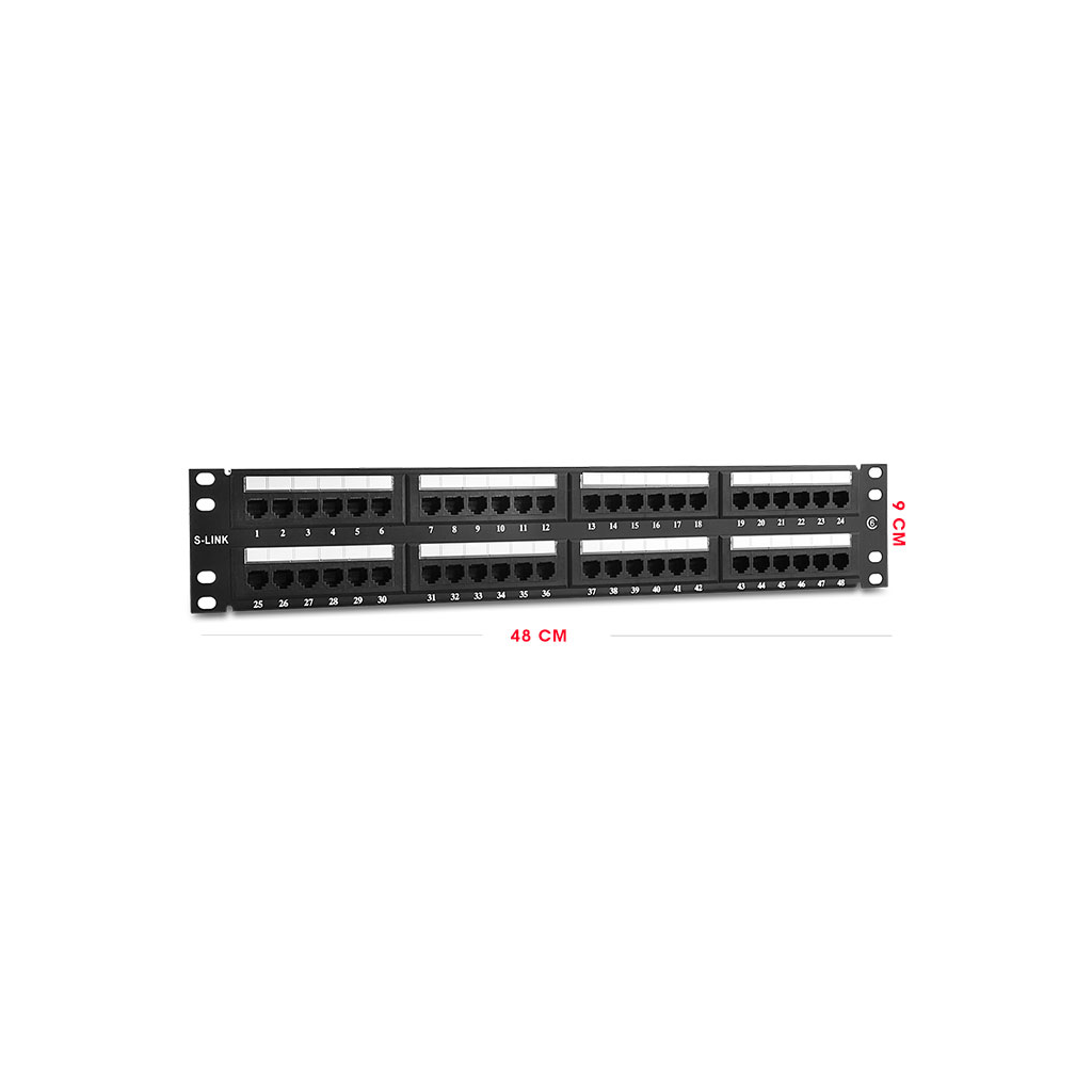 S-LINK%20SL-P648%20Cat6%20Patch%20Panel,%2048-Port,%20UTP,%201U