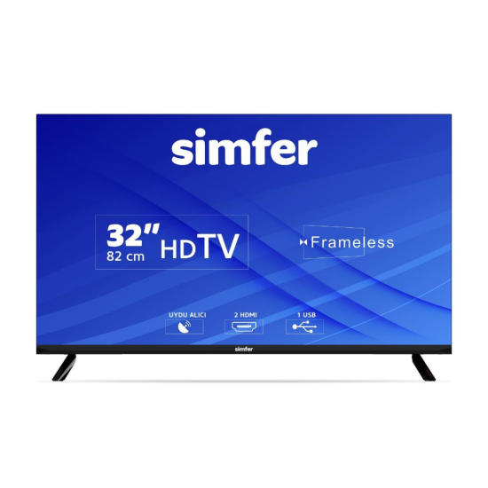 SİMFER 32SFS3N, 32’’ 82cm, HD Ready, Dahili Uydu Alıcılı, Led Televizyon