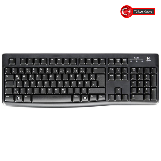 LOGITECH K120, 920-002505, USB Kablolu, Türkçe Q, Standart Klavye