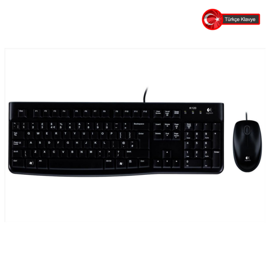 LOGITECH MK120, 920-002560, USB Kablolu, Türkçe Q, Klavye Mouse Set