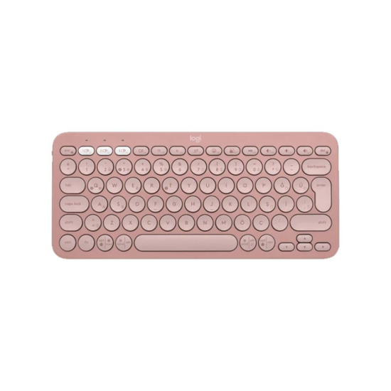 LOGITECH K380S, Pebble Keys 2,  Rose, 920-011861, Bluetooth, Türkçe, Q, Multimedya, Mini Klavye