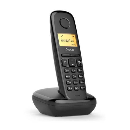 GIGASET A170, Dect Telefon, Siyah, 18 Saat Konuşma, 200 Saat Bekleme, 50 Kişilik Rehber