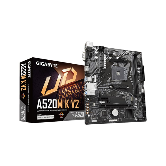 GIGABYTE A520M-K V2, 2xDDR4, 1x M.2, D-SUB, HDMI, AM4 Soket Anakart