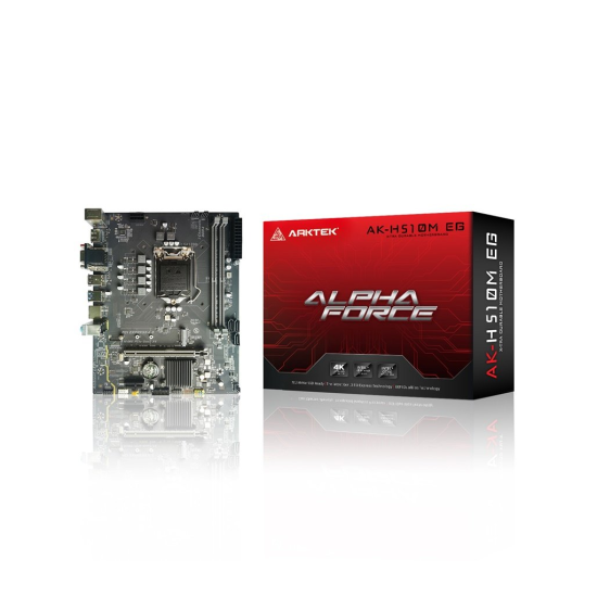 ARKTEK ALPHA FORCE, AK-H510M EG, 2xDDR4, M.2, HDMI, DP, 10-11.Nesil, LGA1200 Soket, Anakart