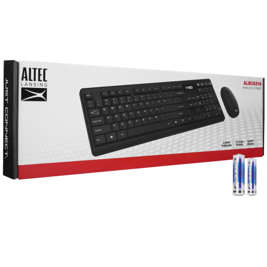 Altec Lansing ALBC6314, Siyah, Türkçe Q, Kablosuz, Klavye Mouse Set