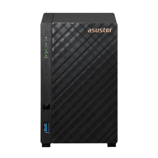 ASUSTOR AS1102T, 1Gb DDR4 Ram, 2 Yuvalı (2x22TB Destek), 1x2.5GbE Network, 2xUSB 3.2, Tower NAS (Yedekleme) Cihazı