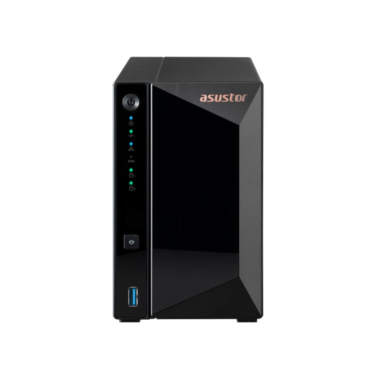 ASUSTOR AS3302T, 2Gb DDR4 Ram, 2 Yuvalı (2x22TB Destek), 1x2.5GbE Network, 3xUSB 3.2, Tower NAS (Yedekleme) Cihazı