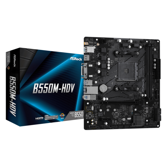 ASROCK, B550M-HDV, 2xDDR4, M.2, D-SUB, DVI, HDMI, AM4 Soket Anakart