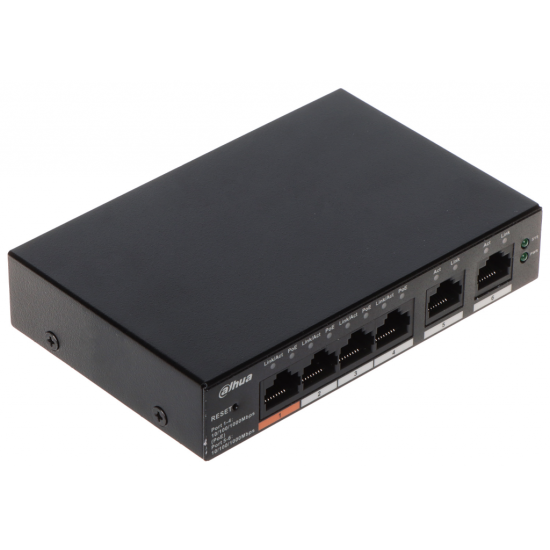 DAHUA CS4006-4ET-60, 4 Port, Megabit, 4 Port PoE, 60W, + 2 Port Uplink, Cloud Yönetilebilir, Switch