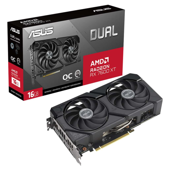 ASUS DUAL-RX7600XT-O16G, 16Gb, 128Bit, GDDR6, 1xHDMI, 3xDP, GAMING Ekran Kartı