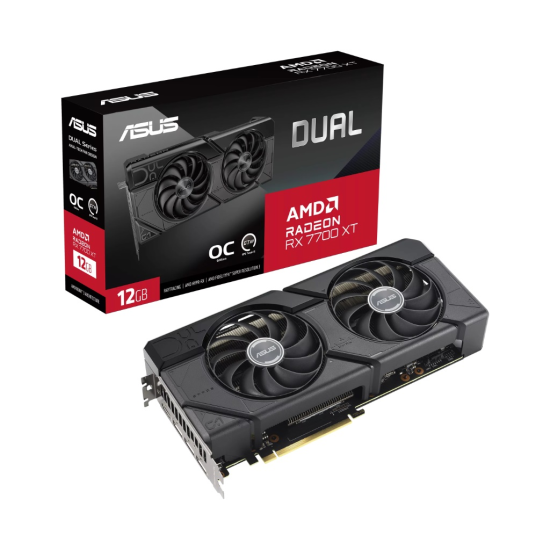 ASUS DUAL-RX7700XT-O12G, 12Gb, 192Bit, GDDR6, 1xHDMI, 3xDP, GAMING Ekran Kartı