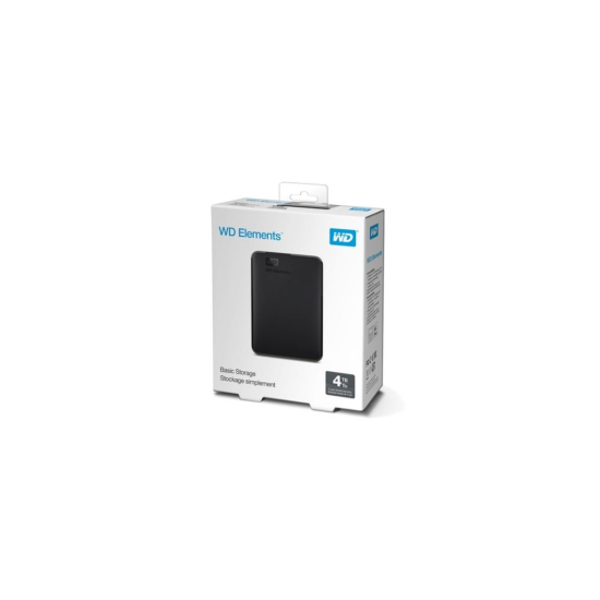 WD WDBU6Y0040BBK-WESN, Elements, 4TB, 2.5’’, USB3.0, Taşınabilir, Harici HDD, Siyah