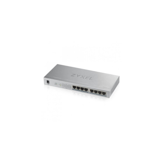 ZyXEL GS1008HP, 8 Port, GigaBit, 8 Port PoE 60W, Yönetilemez, Masaüstü Switch