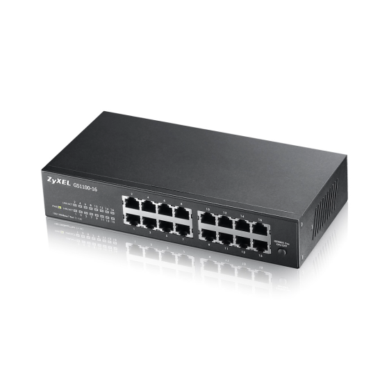 ZyXEL GS1100-16 V3, 16 Port, GigaBit, Yönetilemez, Masaüstü Switch