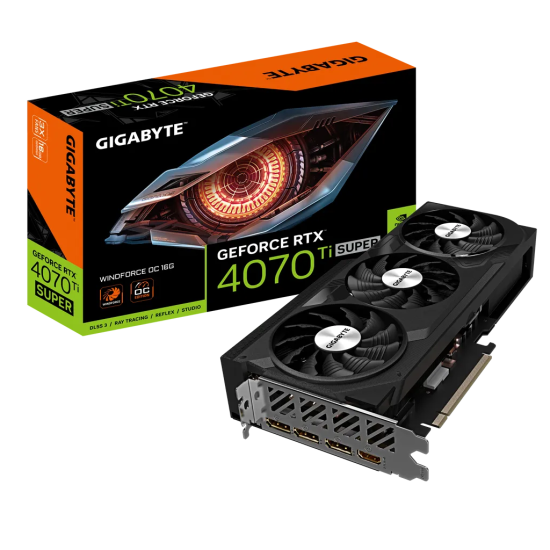 GIGABYTE GV-N407TSWF3OC-16GD, RTX4070TI SUPER, WINDFORCE OC, 16Gb, GDDR6, 256BIT, 1xHDMI, 3xDP, GAMING Ekran KARTI