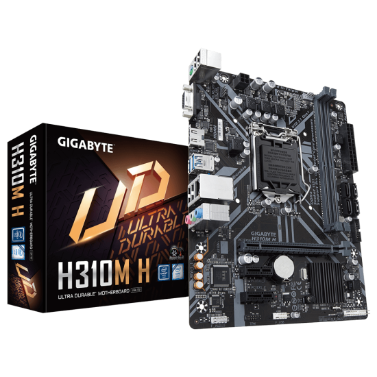 GIGABYTE H310M H, 2xDDR4, D-SUB, HDMI,  8-9.Nesil, LGA1151 Soket, Anakart