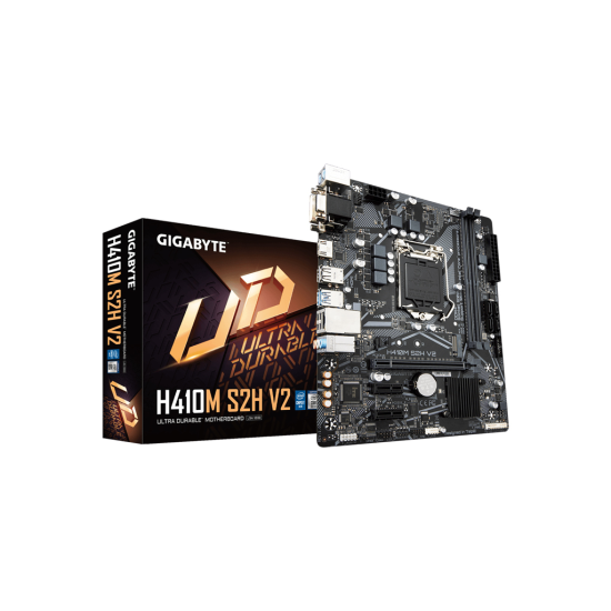 GIGABYTE H410M-S2H V2, 2xDDR4, M.2, D-SUB, DVI  HDMI, 10.Nesil, LGA1200 Soket, Anakart