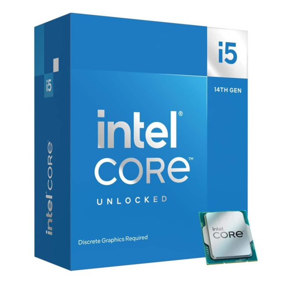 INTEL i5-14600K 14 Core, 3.50Ghz, 24Mb, 181W, LGA1700, 14.Nesil, BOX, (Dahili Grafik VAR, Fan YOK)