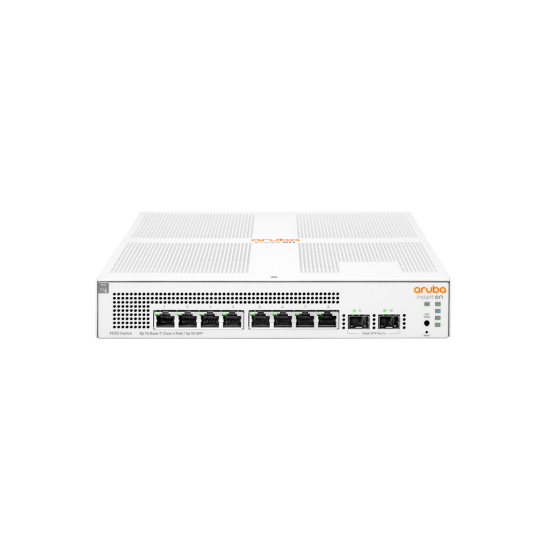 HP Aruba Instant On JL681A 1930-8G, 8Port, GigaBit 8 Port PoE, 124W, 2 Port Gigabit SFP,  Yönetilebilir, Rack Mount Switch