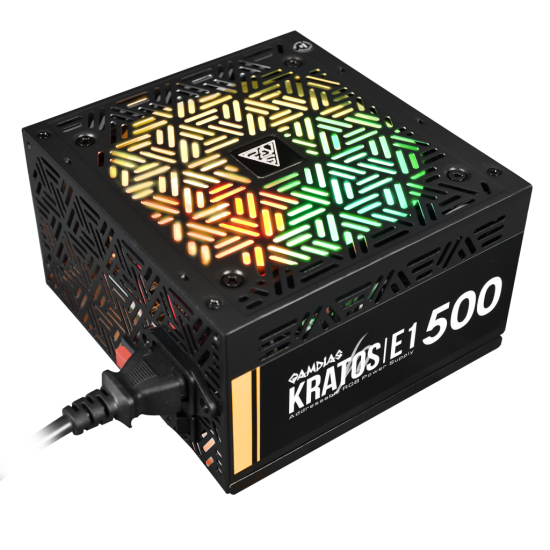 GAMDIAS KRATOS E1-500, 500W, RGB, GAMING, ATX, Power Supply (PSU)