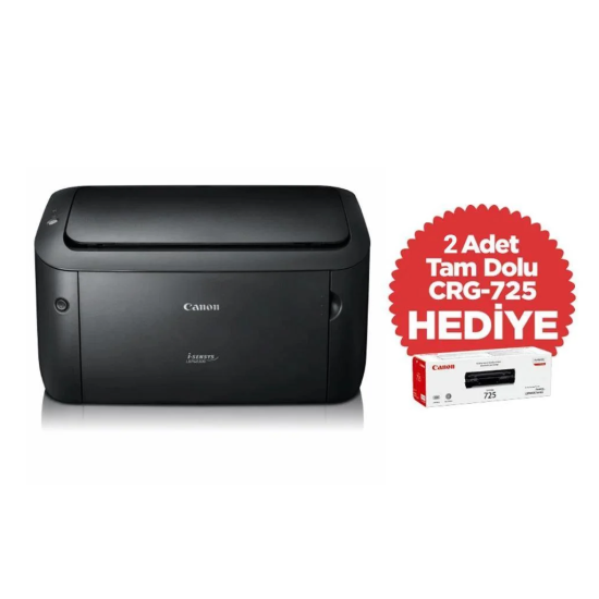 CANON i-SENSYS LBP6030B, Lazer Yazıcı (Siyah), Orjinal +2adet CRG725 Toner Hediyeli (Dakikada 18 Sayfa)