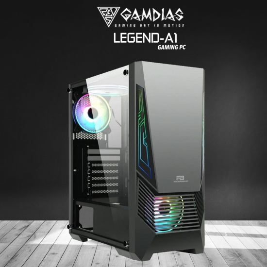 GAMDIAS LEGEND-A1, i5-12400F, 16Gb Ram, 512Gb NVMe SSD, 4Gb GDDR5 R9 370 Ekran Kartı, 500W Kasa, Free Dos GAMING PC