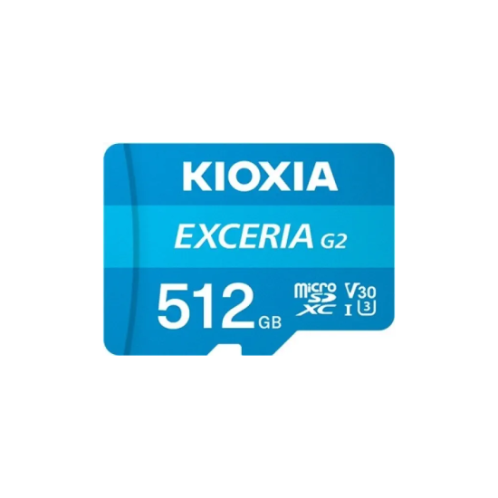 KIOXIA 512GB ExceriaG2, U1 V30 4K, CL10, 100Mb/s, MicroSD Kart Bellek (SD Adaptörlü)