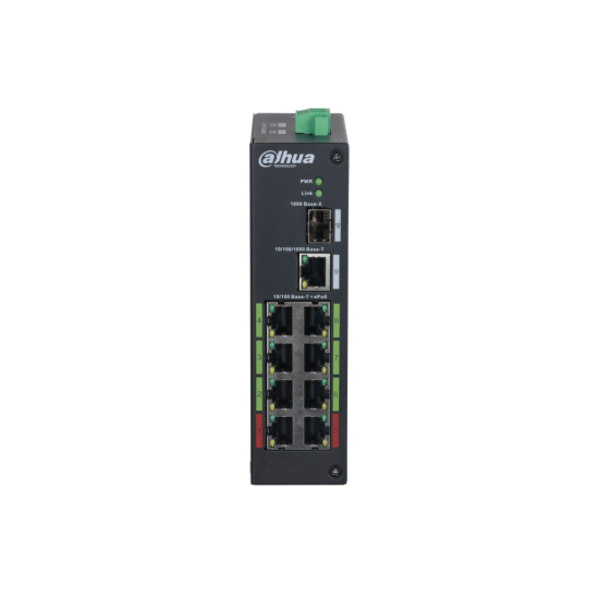 DAHUA LR2110-8ET-120, 10Port, Megabit, 8 Port Megabit PoE, 120W, 1 Port Gigabit, 1 Port Gigabit SFP, Endüstriyel, Masaüstü Switch