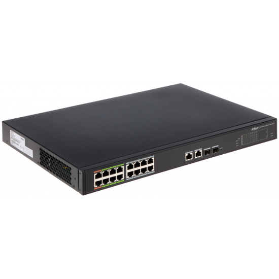 DAHUA LR2218-16ET-240, 18Port, Megabit, 16 Port Megabit PoE 240W, 2Port Gigabit, 2 Port Gigabit SFP, Endüstriyel, Yönetilebilir, Rack Mount Switch