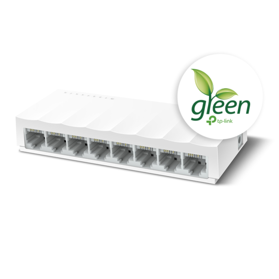 TP-LINK LS1008, Green Tech, 8 Port, MegaBit, Yönetilemez, Masaüstü Switch