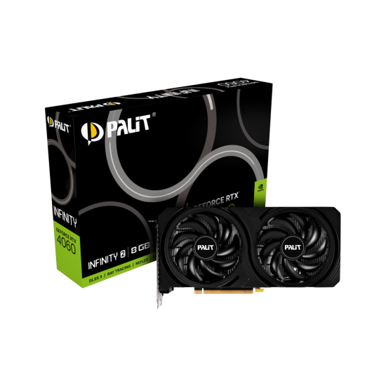 PALIT RTX4060, INFINITY 2, 8Gb, 128Bit, GDDR6, 1xHDMI, 3xDP GAMING Ekran Kartı