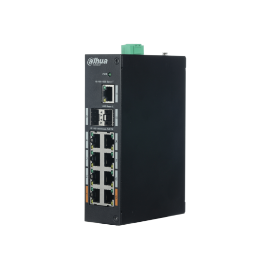 DAHUA PFS3211-8GT-120, 8 Port, Gigabit, 8 Port PoE, 120W, +2 Port SFP, +1 Port GigaBit Uplink, Yönetilemez, Rack Mount Switch