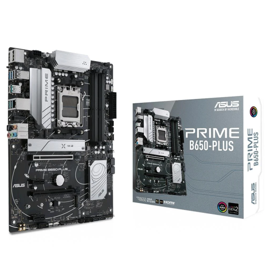 ASUS PRIME B650-PLUS, 4xDDR5, 2xM.2,  HDMI, DP, Type-C, AMD Ryzen 7000 Serisi, AM5 Soket Anakart