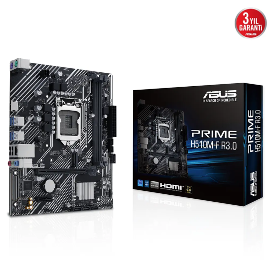 ASUS PRIME H510M-F R3.0, 2xDDR4, M.2, HDMI, 10-11.Nesil, LGA1200 Soket, Anakart