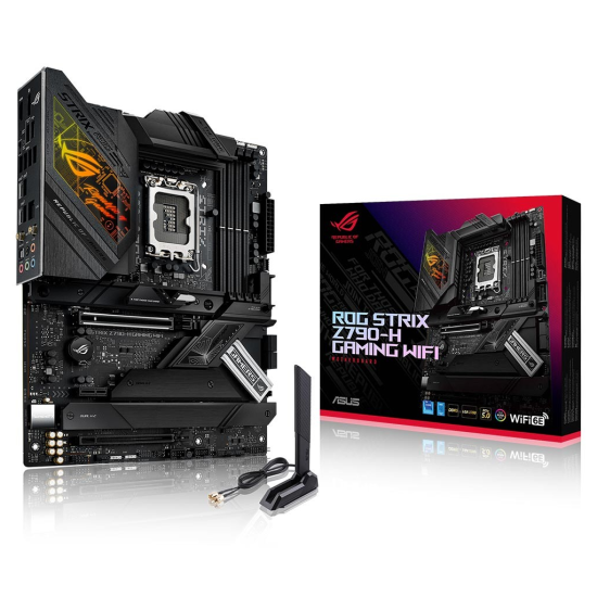 ASUS ROG STRIX Z790-H GAMING WIFI, 4xDDR5, 4x M.2, HDMI, DP, 2xType-C, Wi-Fi 6E, Bluetooth v5.3, 12-13.Nesil, LGA1700 Soket, Anakart